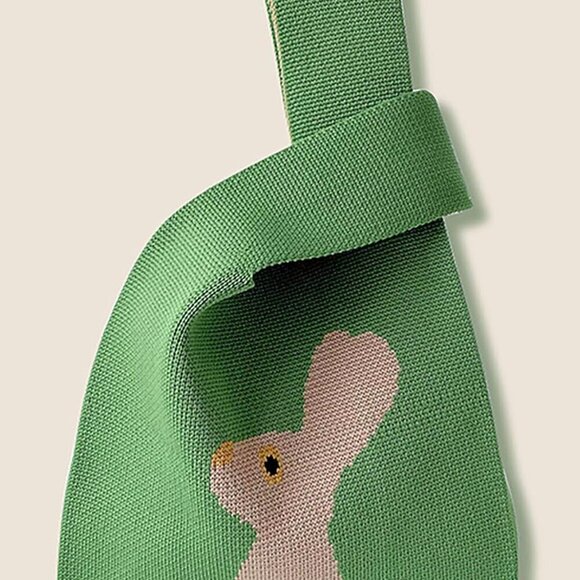 Wrist Handbag Women Crochet Tote Small Woven Shoulder Bag Carry-All - Picture 2 of 6